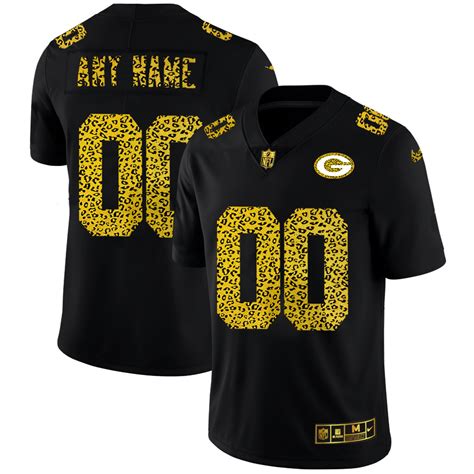 Green Bay Packers Custom Men's Nike Black Golden Limited NFL 100 Jersey ...