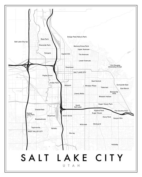 Salt Lake City Map Print - Capricorn Press