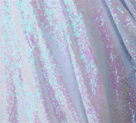 3mm Sequin Fabric material - Sparkling Iridescent Pink White Sequins, Pearl Iridescent, Glitter ...