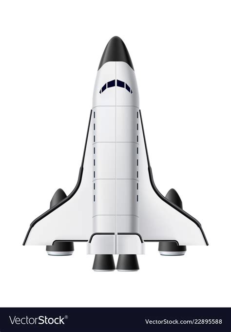 Spacecraft shuttle rocket mock up realistic Vector Image