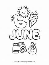 June Coloring Pages Kids Printable Colouring Summer Illustration Vector  sketch template