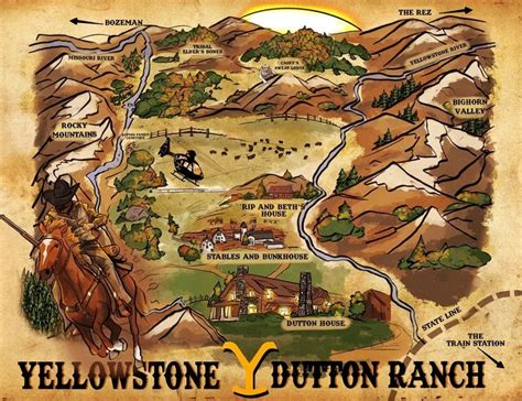 Yellowstone Ranch Map - Etsy