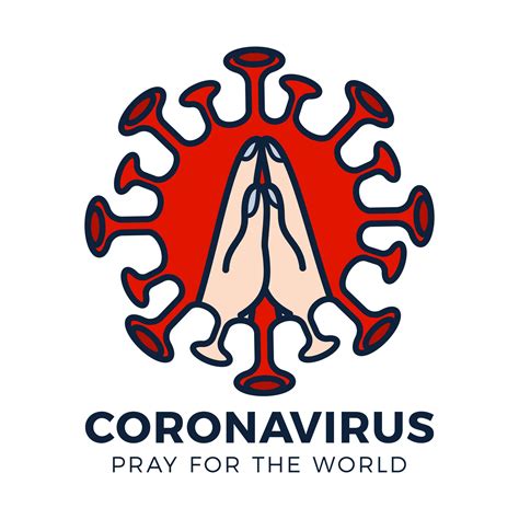 Pray for the World Coronavirus Concept With Hands Vector Illustration ...