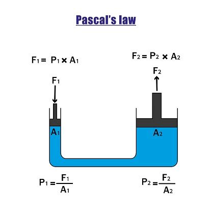 Pascals Law Diagram Pascals Principle Infographic Isolated On White Background Stok Vektör ...