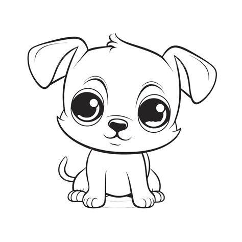 Cute Baby Puppy Coloring Pages Puppy Coloring Page Cartoon Cute Puppies ...