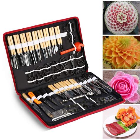 80Pcs Portable Culinary Carving Chiseling Tools Kit Food Vegetable ...