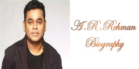 A. R. Rahman Biography in English Pdf Life Story 1967