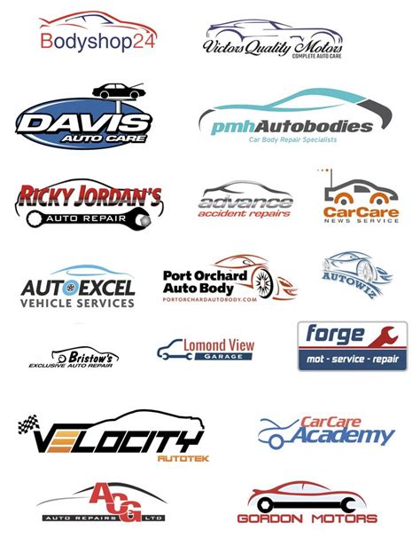 various logos for cars and trucks are shown