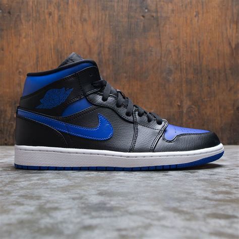 jordan men air jordan 1 mid black hyper royal white