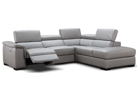 Agata Modern Reclining Sectional Sofa in Grey Leather