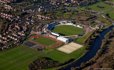 Emirates Riverside Ground cricket Ground in Chester-le-Street, County Durham aerial photograph ...