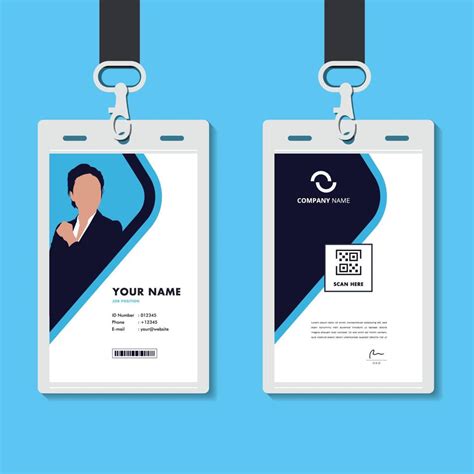 modern identity card design for corporate with mockup. minimal blue ID ...