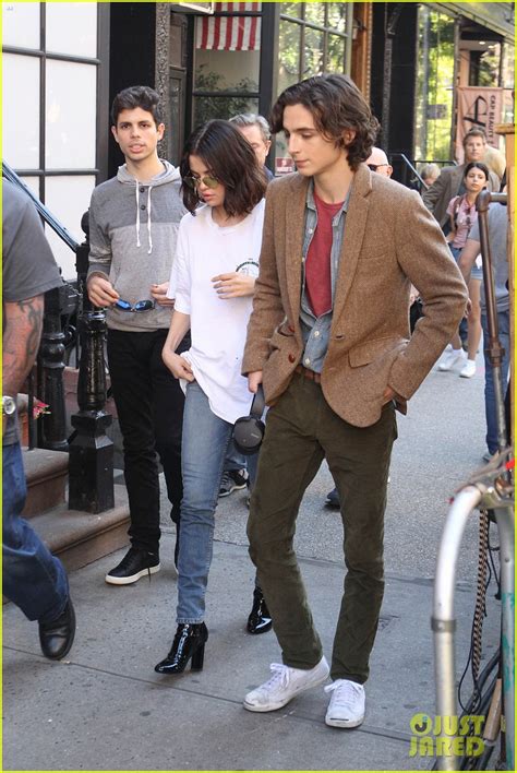 Selena Gomez & Timothee Chalamet Share a Hug on Woody Allen Film Set ...