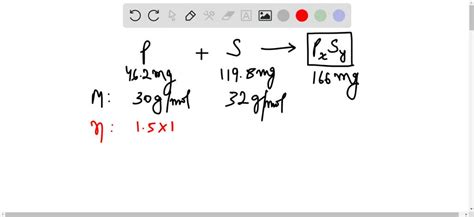 SOLVED: A 46.2-mg sample of phosphorus reacts with sulfur to form 166 mg of the compound ...