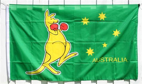 Big 1.5 Metre Australian Boxing Kangaroo Large New Flag 3x5ft Polyester Aussie | Aussie flag ...