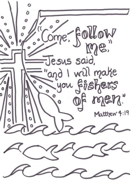 Creative Children's Ministry: Fishers of men verse to colour in ...