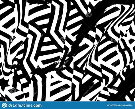 Black and White Striped Pattern. Stock Vector - Illustration of paint, striped: 187055838