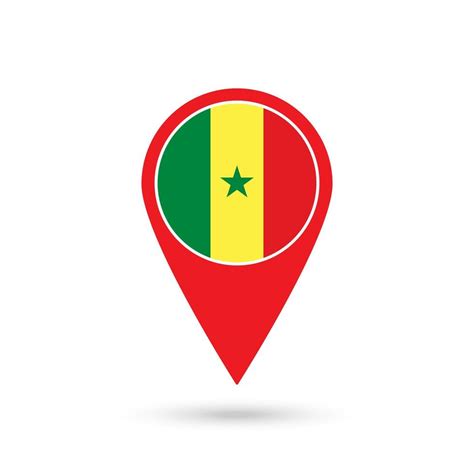 Map pointer with contry Senegal. Senegal flag. Vector illustration. 6474584 Vector Art at Vecteezy