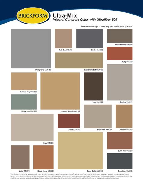 7 Concrete Color Charts (152+ Colors for Concrete) - Brickform