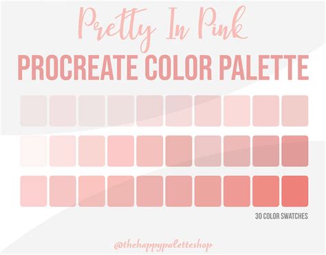 Pretty Pink Procreate Color Palette Lettering Digital Art Illustration iPad Art Colors iPad ...