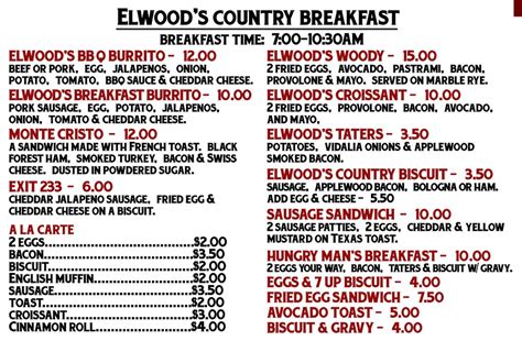 Summer Menu — Elwood's Shack