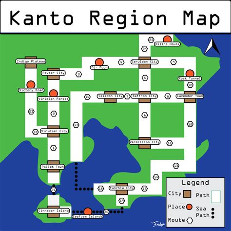 Pokemon - Labeled Kanto Map by TheArtFridge on DeviantArt