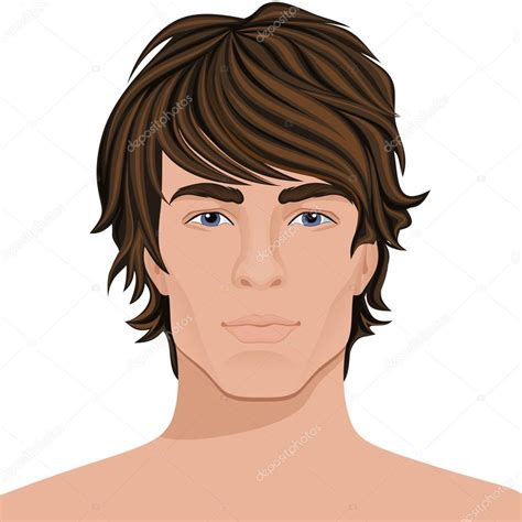 cara de hombre cerrar — Vector de stock © macrovector #43500939