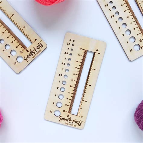 Wooden Knitting and Crochet Gauge Ruler – Smash Knits