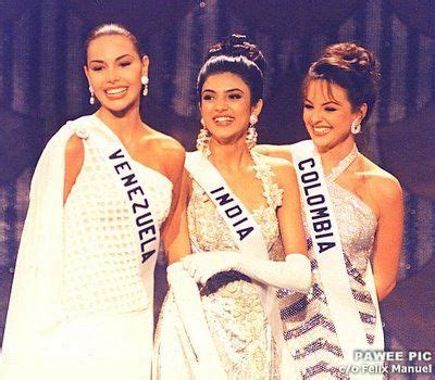 Top 3 finalist to the title of Miss Universe 1994, from left: Miss Venezuela, Minorka Mercado ...