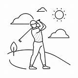 Premium Vector  Golfer coloring Pages For Book sketch template
