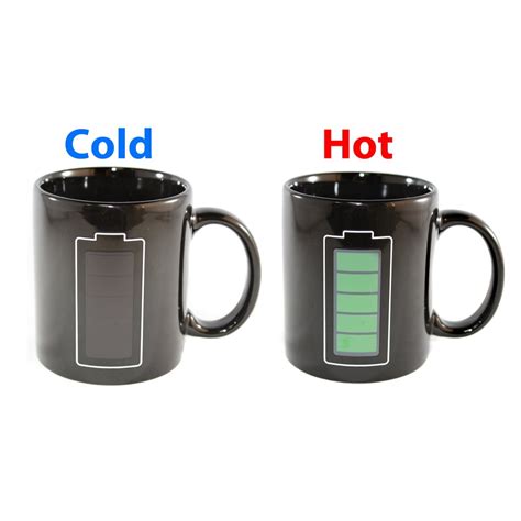 Color Changing Mug Heat Sensitive Ceramic Coffee Cup 11oz - Battery Meter - Walmart.com ...