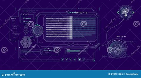 Futuristic HUD Design of Sci-fi Data. Stock Vector - Illustration of cryptic, diagnostics: 291521725