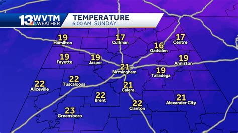 Alabama weather forecast snow possible Birmingham Tuscaloosa