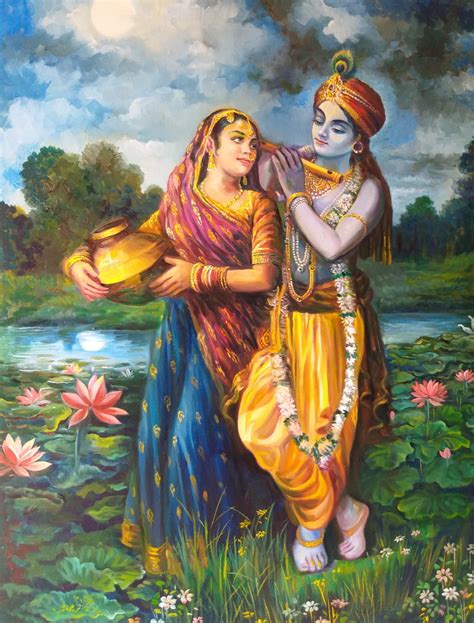 Radha Krishna, Painting by Vishal Gurjar | Artmajeur