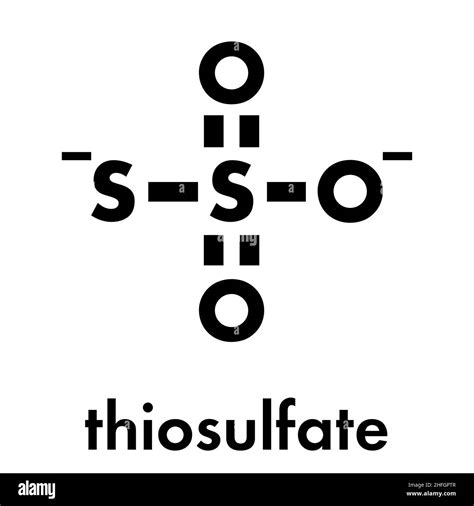 Thiosulfate anion, chemical structure. Skeletal formula Stock Vector ...