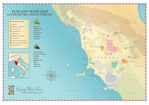 Tuscany Wine Regions Map | Tuscany wine, Tuscany map, Tuscany