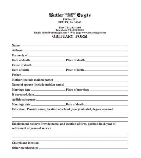 Funeral Obituary Template - 25+ Free Word, Excel, PDF, PSD Format Download!