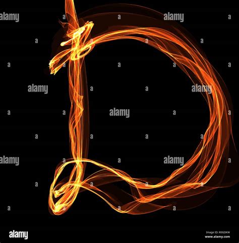 D letter in fire illustration Stock Vector Image & Art - Alamy