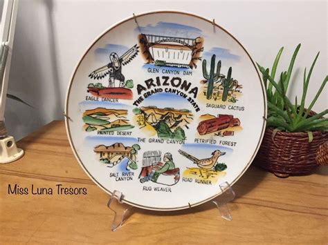 Vtg Arizona The Grand Canyon State souvenir plate,Arizona souvenir ...