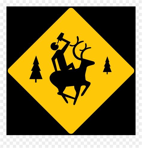 funny deer crossing sign clipart - Clip Art Library