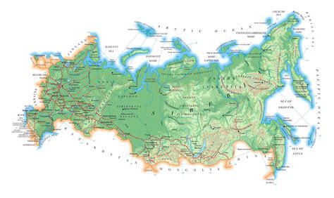 Physical map of Russia. Russia physical map | Vidiani.com | Maps of all ...