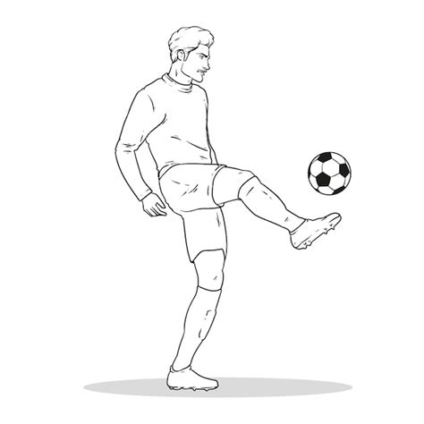 Free Vector | Hand drawn soccer player outline illustration