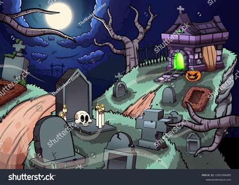 Cemetery Vector Clip Art Illustration Simple Stock Vector (Royalty Free) 2205306495 | Shutterstock