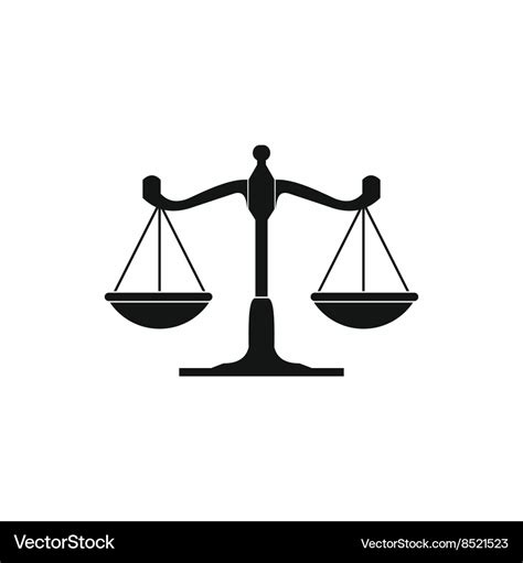 Scales of justice icon simple style Royalty Free Vector