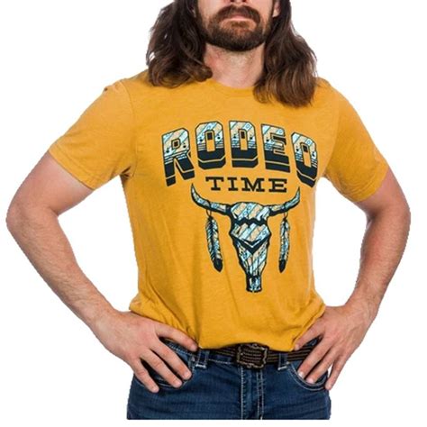 Tribal Yellow Rodeo Time Men's Tee by Dale Brisby