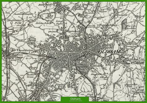 Oldham and Environs - Ordnance Survey of England and Wales 1870 Series | I Love Maps