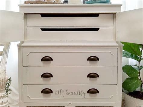 Cottage White Dresser Makeover - DIY Beautify - Creating Beauty at Home