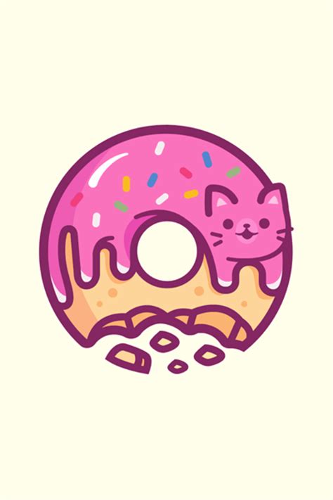 Donut Cat Logo Design #cute #donut #logo #logocat #cat #logodesign Bg ...