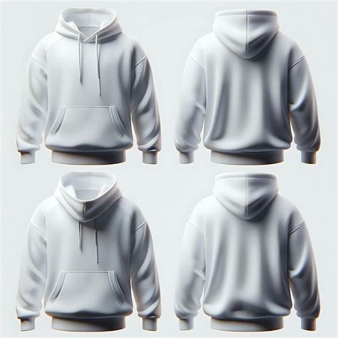 Premium AI Image | White Hoodie front and back mockup image