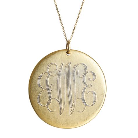 14K Gold Filled Large Engraved Disc Necklace – Initial Obsession